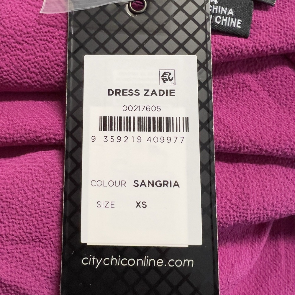 City Chic Zadie Shirred Waist Button Front Maxi Dress Sz XS/14 Pink 3/4 Sleeve - Picture 8 of 15